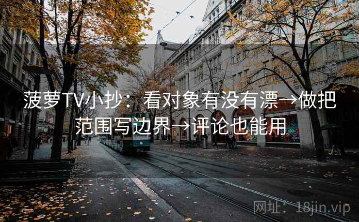 菠萝TV小抄：看对象有没有漂→做把范围写边界→评论也能用
